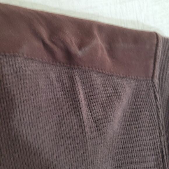 Harley Davidson Thermal Henley Shirt Mens XL Brown Elbow Patch Motorcycle Waffle - Picture 3 of 10